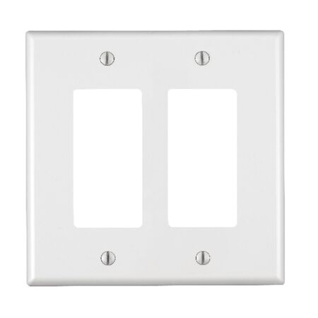 Leviton Decora White 2 gang Nylon Decorator Wall Plate 1 pk