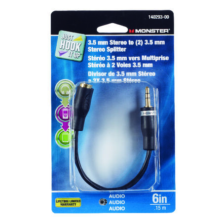 Monster Just Hook It Up Stereo Headphone Adapter 1 pk