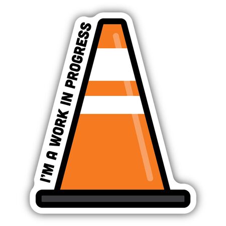 Sticker Northwest I'm a Work in Progress Traffic Cone Sticker