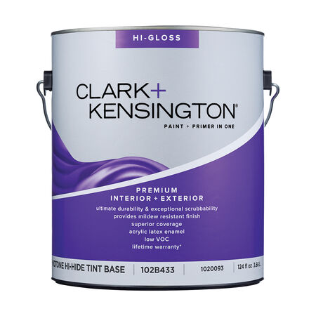 Clark+Kensington High-Gloss Tint Base Mid-Tone Base Premium Paint Exterior and Interior 1 gal