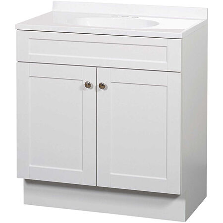 Zenith 36½"W X 18½"D X 35¼"H White Vanity Combo with Shaker Door