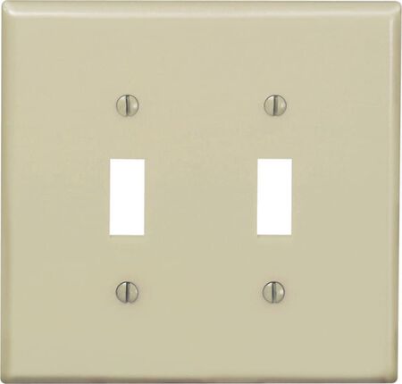 Leviton Ivory 2 gang Nylon Toggle Wall Plate 1 pk
