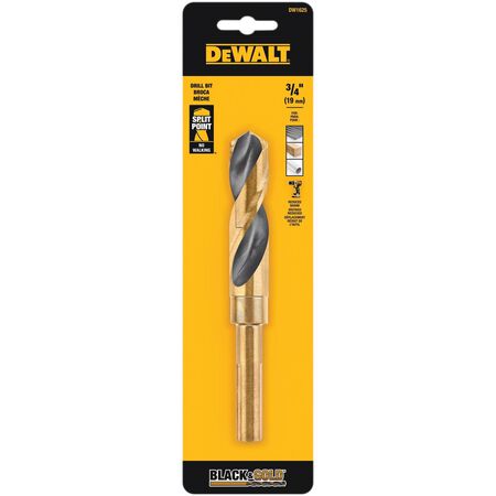 DeWalt Black & Gold 3/4 in. X 6 in. L High Speed Steel Split Point Twist Drill Bit Straight Shank 1