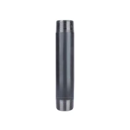 STZ Industries 2 in. MIP each x 2 in. D MIP Black Steel 8 in. L Nipple