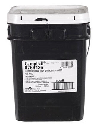 Campbell Chain Double Loop Chain 450 ft. L x 1/8 in. Dia. No. 1 Silver Carbon Steel