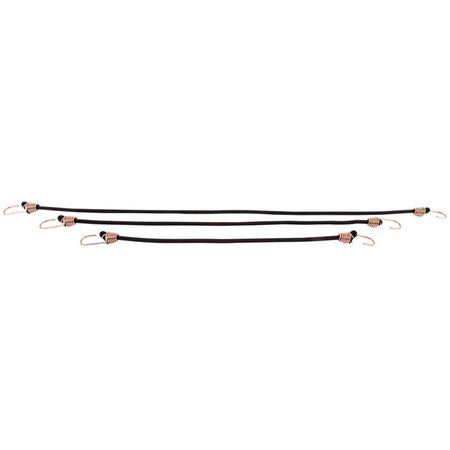 Keeper Black Bungee Cord Set 32 in. L X 0.315 in. 6 pk