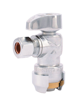 SharkBite 1/2 in. Compression X 3/8 in. Compression Brass Angle Stop Valve
