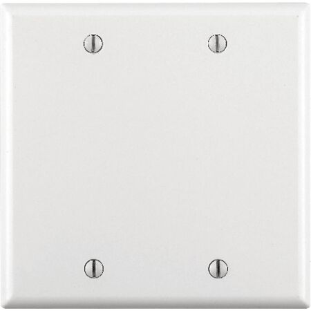 Leviton White 2 gang Plastic Blank Wall Plate 1 pk