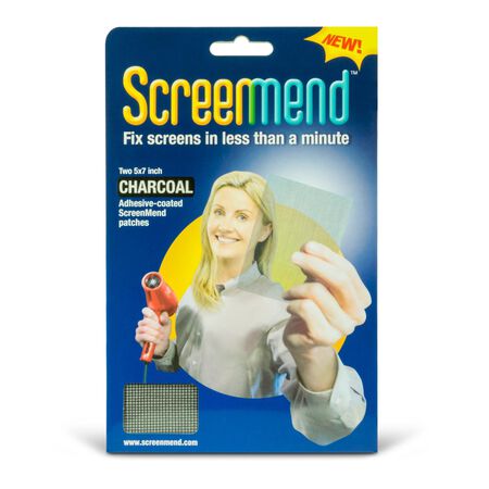 Screenmend Charcoal Fiberglass Screen Repair Patch 5 in. W X 7 in. L 2 pk