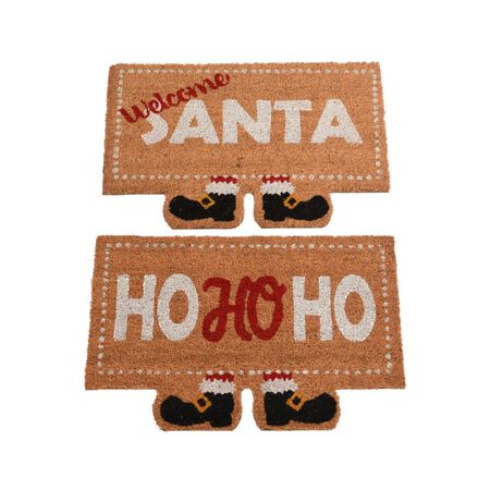 Decoris Multicolored Ho Ho Ho/Welcome Santa Door Stopper 0.6 in.