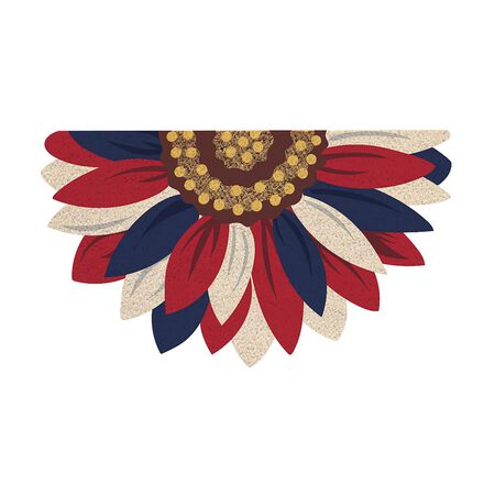 Patriotic Sunflower Shaped Coir Mat 