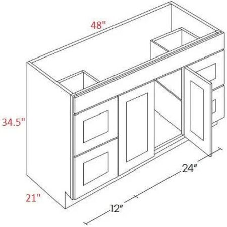 RTA Luxor Harvest Vanity Sink Base cabinet 48 in. x 21 in.