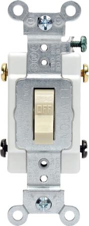 Leviton 20 amps Double Pole Toggle AC Quiet Switch Ivory 1 pk