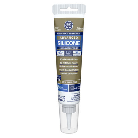 GE Advanced Clear Silicone 2 Window and Door Sealant 2.8 oz