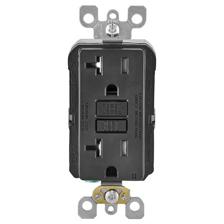 Leviton SmartlockPro 20 amps 125 V Duplex Black GFCI Outlet 5-20R 1 pk