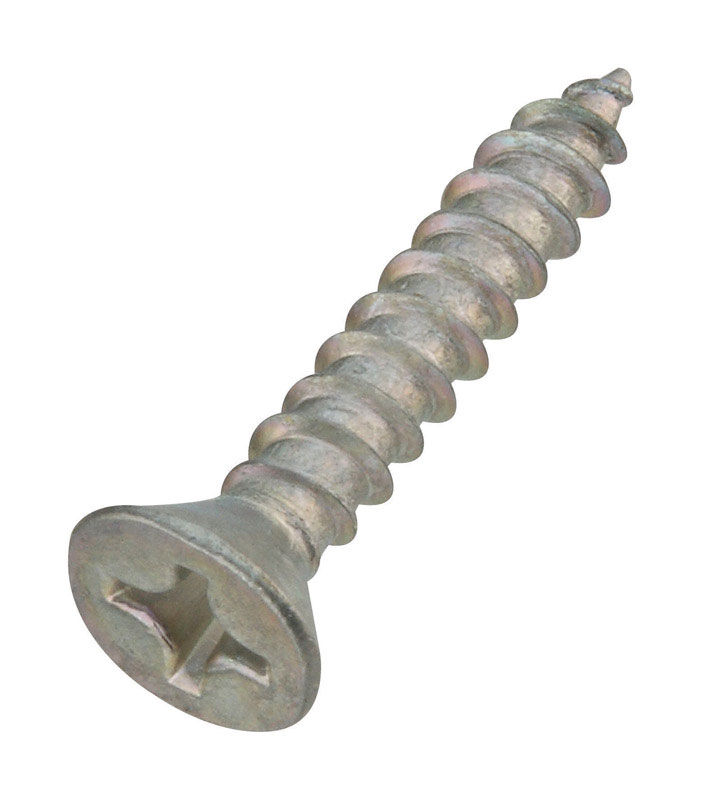 Ace Flat Wood Screw No. 12 x 11/4 in. L Zinc Steel 18 pk Stine Home