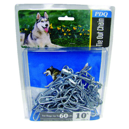 PDQ Silver Steel Dog Tie Out Chain Large