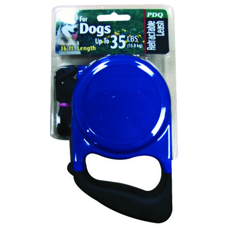 PDQ Blue / Black Cotton/Nylon Dog Retractable Leash Medium