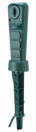 Coleman Cable Outdoor 3 Outlet Power Stake Timer 10 amps Green