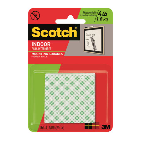 Scotch Double Sided 1 in. W X 1 in. L Mounting Squares White