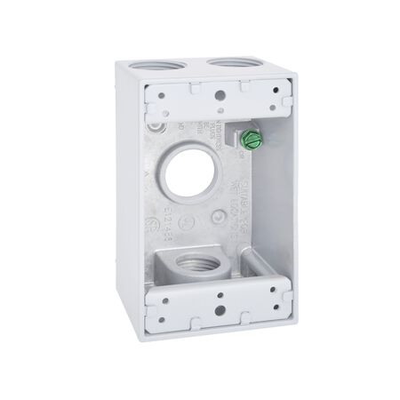 Sigma Engineered Solutions New Work 18.3 cu in Rectangle Metallic 1 gang Weatherproof Box White