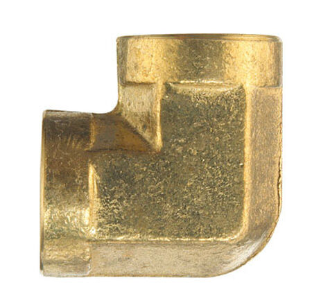 Ace 1/8 in. Dia. x 1/8 in. Dia. FPT To FPT 90 deg. Yellow Brass Elbow