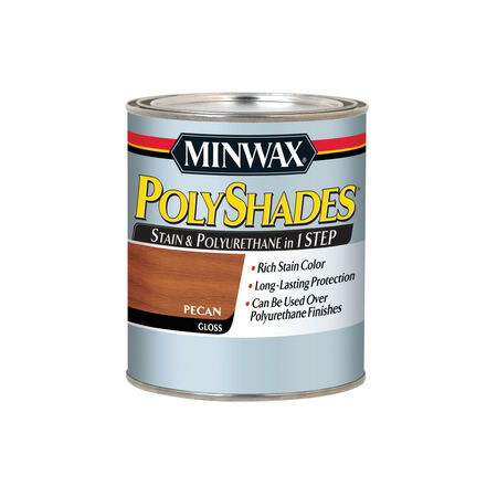 Minwax PolyShades Semi-Transparent Gloss Pecan Oil-Based Stain/Polyurethane Finish 1 qt
