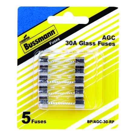 Bussmann 30 amps AGC Glass Tube Fuse 5 pk