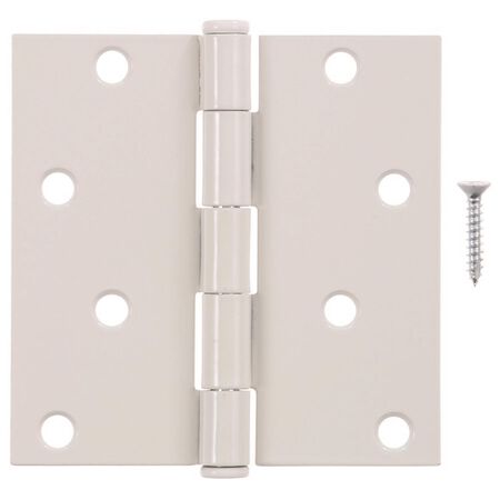 Ace 4 in. L White Residential Door Hinge 3 pk
