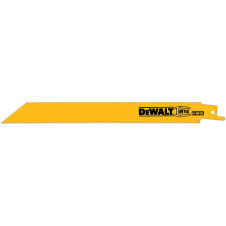 Dewalt 8" 14 TPI Straight Back Bi-Metal Reciprocating Blade