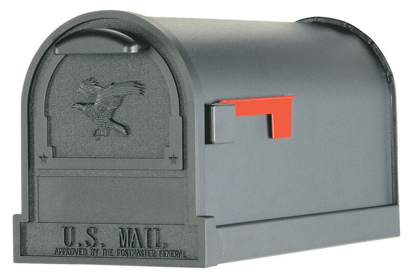 Solar Group Gibraltar Arlington Steel Post Mounted Mailbox Black 11 in