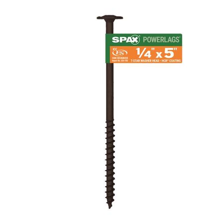SPAX PowerLags 1/4 in. X 5 in. L Washer High Corrosion Resistant Carbon Steel Lag Screw 1 Pack