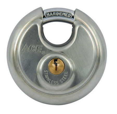 Ace 2-3/4 in. H X 2-3/4 in. W X 1-1/16 in. L Stainless Steel 4-Pin Cylinder Shrouded Shackle Padlock
