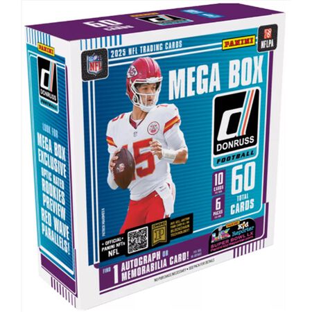 Panini 2025 Donruss ft.ball Mega Box Trading Cards 40 pc