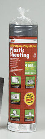 ACE Plastic Sheeting 4 mil x 10 ft. W x 25 ft. L Polyethylene Black