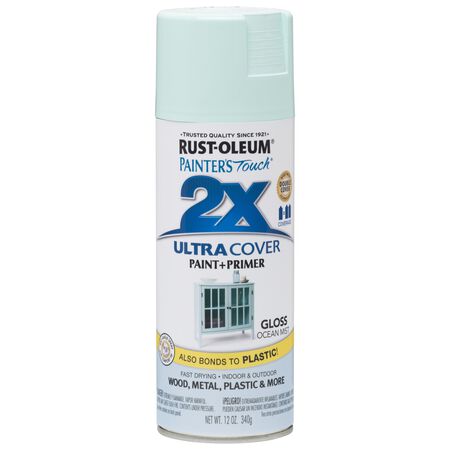 Rust-Oleum Painter's Touch 2X Ultra Cover Gloss Ocean Mist Paint+Primer Spray Paint 12 oz