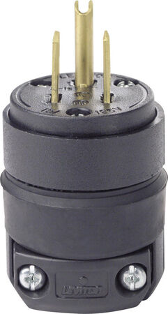 Leviton Residential Rubber Ground/Straight Blade Plug 5-15P 18-12 AWG 2 Pole 3 Wire