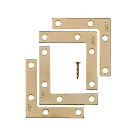 Ace 2-1/2 in. H X 3.75 in. W X 2-1/2 in. D Brass Flat Corner Brace