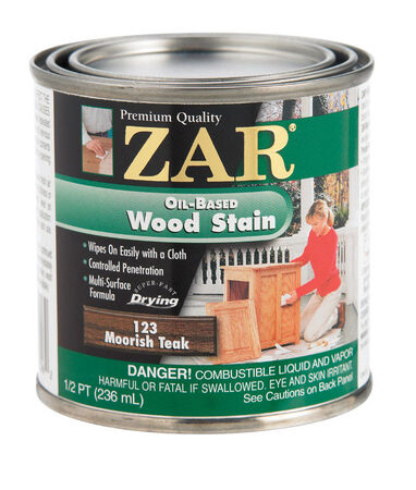 ZAR Semi-Transparent Oil-Based Wood Stain Moorish Teak Tintable 1/2 pt.