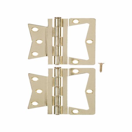 Ace 2.75 in. W X 3.5 in. L Zinc Plated Brass Non-Mortise Hinge 2 pk