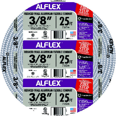 Southwire Alflex 3/8 in. D X 25 ft. L Aluminium Flexible Electrical Conduit For FMC