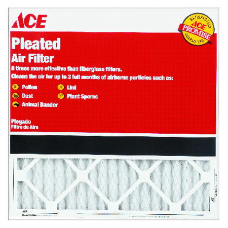 Ace 18 in. W X 18 in. H X 1 in. D Cotton 8 MERV Pleated Air Filter 1 pk
