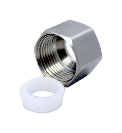 Ace 3/8 in. Dia. x 3/8 in. Dia. Chrome Lead-Free Nut With Sleeve
