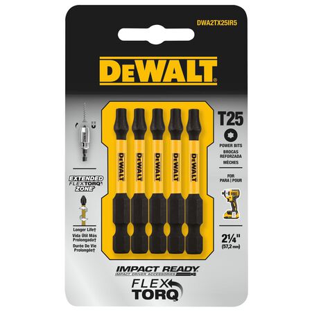 DeWalt Impact Ready Torx T25 X 2 in. L Screwdriver Bit 5 pc