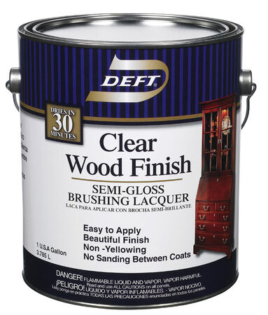 Deft Wood Finish Semi-Gloss Clear Oil-Based Brushing Lacquer 1 gal