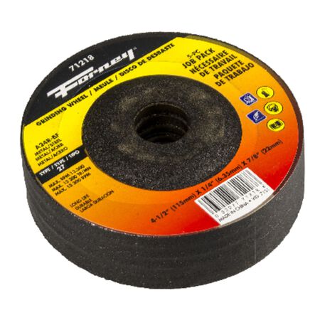 Forney 4-1/2 Dia. 1/4" Thickness 7/8" Arbor Size Grinding Wheel 5 pk