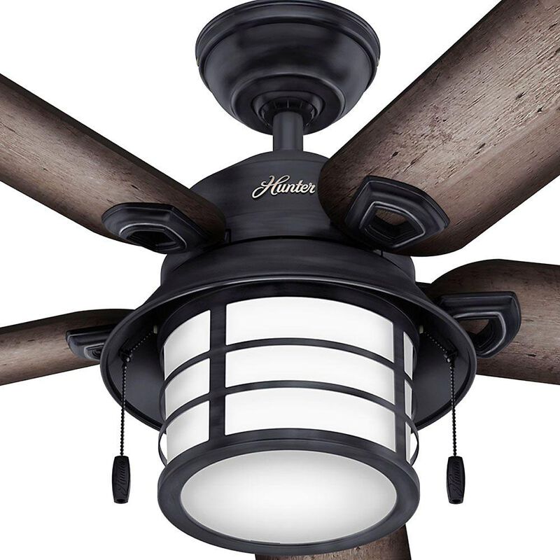 Hunter Key Biscayne 54 in. Indoor/Outdoor Weathered Zinc Gray Ceiling