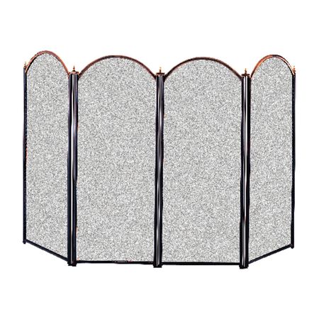 Panacea Black/Gray Antique Brass Fireplace Screen