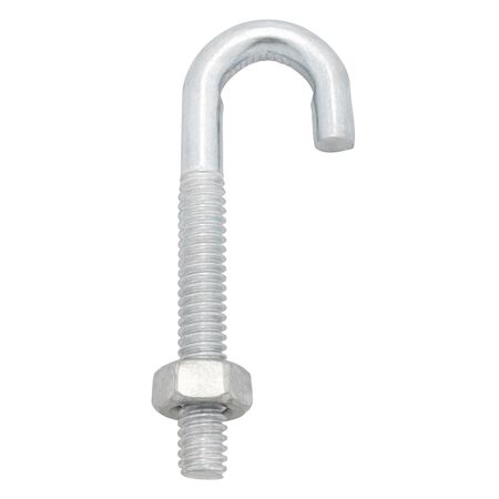 Hampton Small Zinc-Plated Silver Zinc 1 in. L J-Bolt 375 lb 1 pk