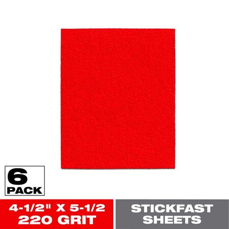 Diablo 5-1/2 in. L X 4-1/2 in. W 220 Grit Aluminum Oxide Sanding Sheet 6 pk